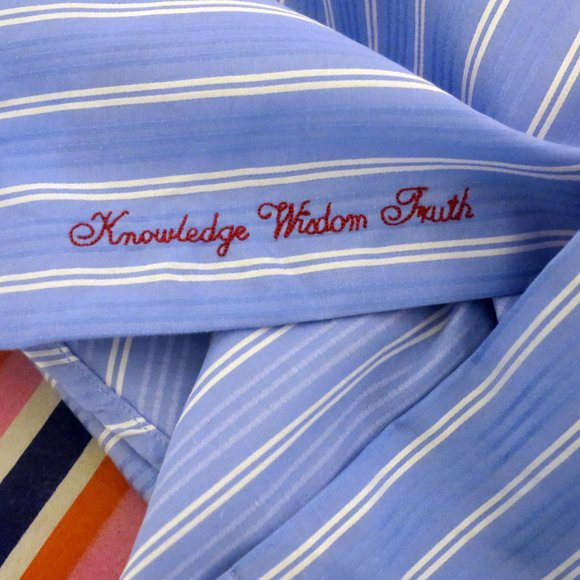 Robert Graham Mens Long Sleeve Button Shirt Size 15.5 Blue White Stripes - Picture 6 of 9